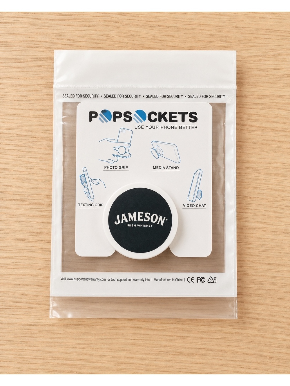 Jameson Irish Whiskey PopSockets Phone Grip Stand Green White NEW Sealed